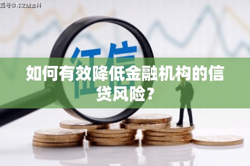 城固如何有效降低金融机构的信贷风险？