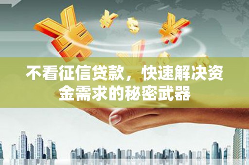 城固不看征信贷款，快速解决资金需求的秘密武器