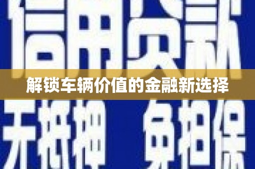 城固解锁车辆价值的金融新选择