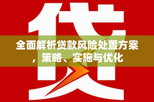 城固全面解析贷款风险处置方案，策略、实施与优化