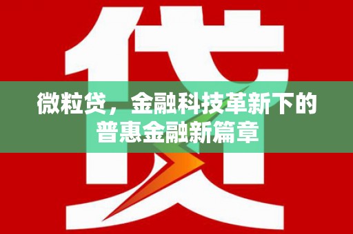 城固微粒贷，金融科技革新下的普惠金融新篇章