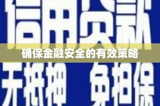 城固确保金融安全的有效策略